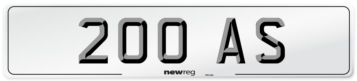 200 AS Number Plate from New Reg